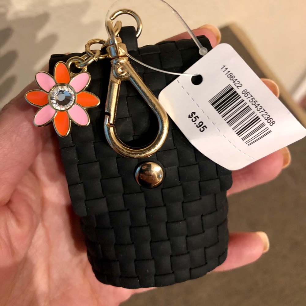 NWT Black Crystal Flower Antibacterial Gel Holder